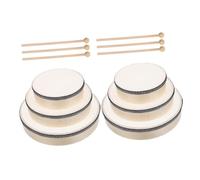 NOLITOY 6pcs Wooden Hand Drum Set with Mallets Orff Percussion Instruments for Early Education and Interaction Lightweight Frame Drums for Birthday Parties and Celebrations