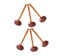NOLITOY 6PCS Wooden Japanese Soup Spoons with Long Handle Faceted Design for Wonton Ramen Porridge Cooking Stirring Serving in Household and Restaurant Use