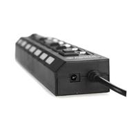 NOLITOY 7-Port USB 2.0 USB Hub, Black Multi Charger Hub with/Off Button, 480Mbps Data Transfer, for Laptop and Desktop Use
