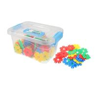 NOLITOY 70pcs Snowflake-Shaped Building Blocks Educational Set for Preschool, Modular Interlocking Plastic Construction Blocks Storage Box, Promote Fine Motor Skills and Cognitive