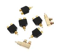 NOLITOY 7pcs Right Angle and Y Type Splitter Adapter Set Male to Female Audio Video Phono Connector Gold Plated for Tv Amplifier Subwoofer Mixer Reliable Connection