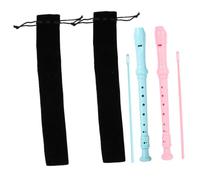 NOLITOY 8-hole German Style Soprano Recorder 2pcs for Boys and Girls Toddlers, Educational Musical Instrument Set in Cherry Blossom Blue for Beginner Children