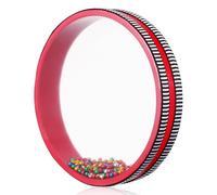 NOLITOY 8-inch Ocean Drum with Metal Beads, Percussion Wave Drum for Adults and, Round Musical Instrument for Beginners and Educational Use