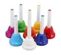 NOLITOY 8 Pcs Colorful Diatonic Hand Bells Set for Metal Musical Percussion for Rhythm Development Educational Music Teaching Church Wedding Party Use