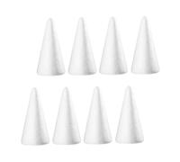 NOLITOY 8pcs 25cm White Solid Foam Cones for DIY Crafts, Cone-shaped Foam Xmas Tree Materials for Handmade Party Decorations and Christmas Projects