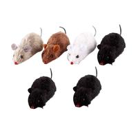 NOLITOY 8pcs Clockwork Mouse Toys Wind up Rat Toy Lifelike Plush Pet for Cat Dog Interactive Training Random Color
