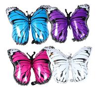 NOLITOY 8Pcs Colored Butterfly Balloons Birthday Party Supplies Foil Balloon for Indoor Outdoor Wedding Shower Decorations Blue Silver Purple Rose Red