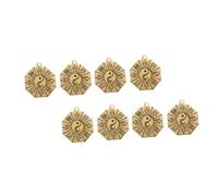 NOLITOY 8Pcs Copper Bagua DIY Pendants Retro Taoist Yin Yang Key Hanging Decors Craft Charms for Keychains and Bag Adornments