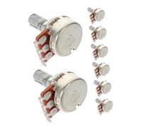 NOLITOY 8pcs Electric Guitar Potentiometers Short Split Shaft Audio Taper Breadboard Variable Resistors Replacement Kit for Bass and Electric Guitar Volume Tone Controls