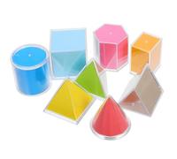 NOLITOY 8pcs Geometric Solids Set for Math Manipulatives, 3d Shapes Teaching Aid for Elementary and Middle School, Geometry Model with Surface Area Demonstration for Home Education