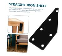 NOLITOY 8pcs Iron Straight Brace Brackets Flat Mending Plates with Sinking for Reinforcement and Repair Black Fixing Connectors for Home and Industrial Use
