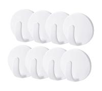 NOLITOY 8pcs Magnetic Hooks Strong Suction Punch Hanging for Kitchen Refrigerator Metal Surfaces Coat Towel Handbag Holders Easy Install White Round Design