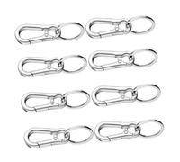 NOLITOY 8pcs Metal Carabiner Clip Keyring for Women Men Zinc Alloy Keychain Clips with Belt Loop Attachment Rust Resistant Lightweight Holder for Car Keys and Backpacks