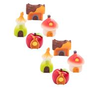 NOLITOY 8pcs Miniature Resin Mushroom House Figurines Durable Fairy Garden Accessories with Realistic Texture Creative DIY Cottage Decor for Micro Landscape Dollhouse Terrariums