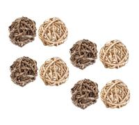 NOLITOY 8pcs Small Animal Chew for Bunny Guinea Pigs Chinchilla Hamsters Natural Straw and Peeled Willow Balls for Teeth Grinding Cage Boredom Relief Safe Exercise Companion