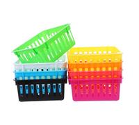 NOLITOY 8pcs Small Plastic Desktop Organizer Baskets for Effortless Sorting and Stacking, Square Shape Storage Bins for School and Office Supplies, Sturdy Plastic Material for Adults