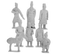 NOLITOY 8pcs Terracotta Warriors Figurines PVC Mini Ancient China Statues Military Figures for Home Display Table Decor Terrarium Aquarium Accessories