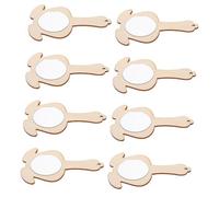 NOLITOY 8Pcs Unfinished Hand Mirrors DIY Craft Kit for Creative Painting Educational Household Supply for Boys
