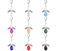 NOLITOY 9 pcs Angel Wing Crystal Alloy Charms for Jewelry Making DIY Crafts Small Pendants for Bracelets Necklaces Multipurpose Bead Charms with Unique Chic Design