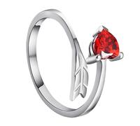 NOLITOY 925 Sterling Silver Adjustable Cupid Arrow Couple Ring, Open Heart Finger Ring for Men and Women, Chic His and Her Matching Wedding Jewelry