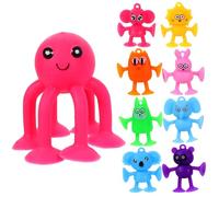NOLITOY 9pcs Cute Animal Suction Cup for Early Educational Learning with Sticky Design for Stress Relief and Interaction Easy to Clean Sensory Fidget Play
