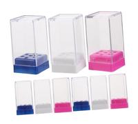 NOLITOY 9pcs Nail Drill Bits Organizer Case Dustproof Storage Box for Grinding Heads Portable Nail Drill Machine Bits Holder Compact Manicure Tool Organizer for Travel and Salon Use