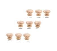 NOLITOY 9pcs Solid Wood Drawer Knobs Vintage Nordic Cabinet Pulls Unpainted Handles for Furniture Cupboards Easy Installation Design