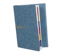 NOLITOY Academic Diary Planner with Monthly Index Tabs and Quick Access Bookmarks PU Cover Organizer Notebook for Project Management and Daily Scheduling Portable English Calendar for