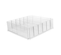 NOLITOY Acrylic Cash Storage Box with Removable Dividers Large Transparent Cash Drawer Tray for Classroom Organization and Cashier Money Management