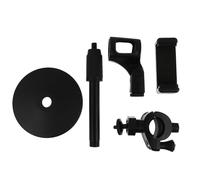 NOLITOY Adjustable Microphone Stand Tabletop Mic Holder with Phone Bracket, Metal Table Mic Stand for Live Stream Lecture, Supports Heavy Microphones