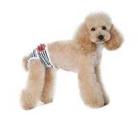 NOLITOY Adjustable Pet Safety Pants for Female Dogs Stripe Pattern Dog Menstruation Diapers Breathable and Comfortable Sanitary Physiological Pants Black Protects Home Furnishings From