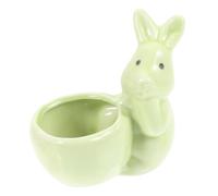 NOLITOY Adorable Ceramic Rabbit Egg Holder Cute Bunny-shaped Egg Cup Decorative Home Kitchen Display Stand Easter Tableware