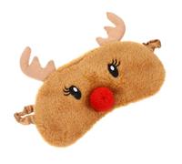 NOLITOY Adorable Plush Elk Sleep Mask for Sleeping, Coffee Colour, Soft Plush Material, Designed to Sleep Quality, for Travel or Place Disturbed by Light