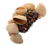 NOLITOY African Handmade Nut Shell Handbell Bracelet, Tribal Percussion Wrist Bell for African Drum Accompaniment, Natural Black Nut Shell Hand Chain Instrument for Music Performers