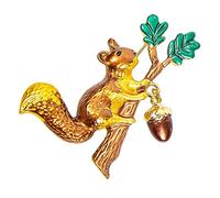 NOLITOY Alloy Cartoon Squirrel Brooch Pin Cute Animal Shape Breastpin for Women Stylish Clothing Decoration Family and Friends