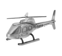 NOLITOY Alloy Helicopter Model Office Decor Metal Helicopter Vintage Airplane Ornament Grey