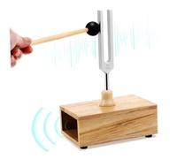 NOLITOY Aluminum Alloy 528hz Tuning Fork Black Mallet and Wooden Resonance Box for Yoga Sound Therapy, Sensory Tuning Fork for Hearing Test and Music Training