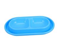 NOLITOY Ant-ant Double Pet Bowl for Small Cats and Dogs Blue Dual Feeding Dish with Wide Water Barrier Suitable for Indoor and Outdoor Use Reliable Food and Water Station for Kittens and