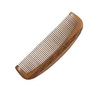 NOLITOY Anti-static Wooden Hair Comb with Double-sided Carving Pattern Peach Wood Half Moon Shape Scalp Massage Comb for Women and Smooth Teeth Detangle and Stimulate Coffee Color