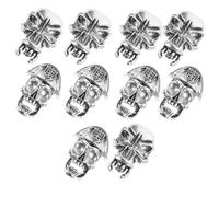 NOLITOY Antique Large Hole Hair Beads Set of 10 Vintage Hair Jewels for Dreadlocks Braids and Beard Accessories for Men and Women