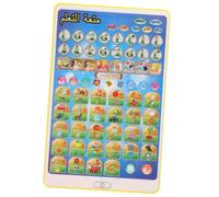 NOLITOY Arabic Learning Tablet for Early Education, Yellow Plastic Educational Device, Portable Cognitive Speech Language Plaything for Boys and
