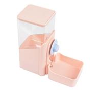NOLITOY Automatic Hanging Pet Feeder for Cats and Rabbits, Pink Plastic Square-shaped Food Dispenser with Convenient Feeding Design for Small Animals