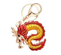 NOLITOY Backpack Dragon Keychain Mascot Dragon Keychain Metal Solid Material Practical 5.03x2.44x0.59in Unique Vibrant Red Shape