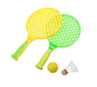 NOLITOY Badminton Racket Lightweight Plastic Sports Rackets with Training Shuttlecock and PU Ball for Outdoor Exercise and Physical Development