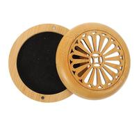NOLITOY Bamboo Hollow Incense Burner with Lid for Lasting Use and Soot Collection, round Classical Aromatherapy Censer for Tea Rooms and Desktop Decor