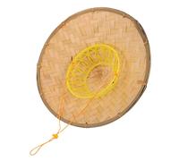 NOLITOY Bamboo Samurai Cosplay Cone Hat Lightweight Pineapple Weaving Knight Cap Japanese Style for Dance Festival Party Role Play