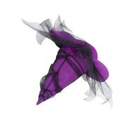 NOLITOY Baroque Purple Witch Hat with Mesh Veil and Faux Floral Accents for Halloween Costume Party Breathable Lightweight Decoration Suitable for Adults