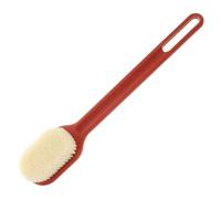 NOLITOY Bathroom Bath Brush with Soft Nylon Bristles Long Handle Back Massager for Exfoliating and Circulation Improvement Suitable for Men 36Cm Red