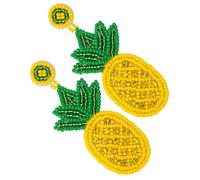 NOLITOY Beaded Pineapple Earrings Bohemian Dangle Drop Fruit Jewelry for Women Teens Chic Summer Accessory Unique Handmade Holiday