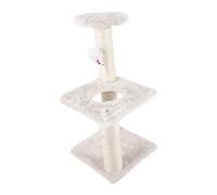 NOLITOY Beige Cat Scratching Post Kitten Accessory with Dangling Pendant for Indoor Cats Wear Resistant Board and Paper Tube Multi Level Climbing Tower to Promote Exercise and Healthy